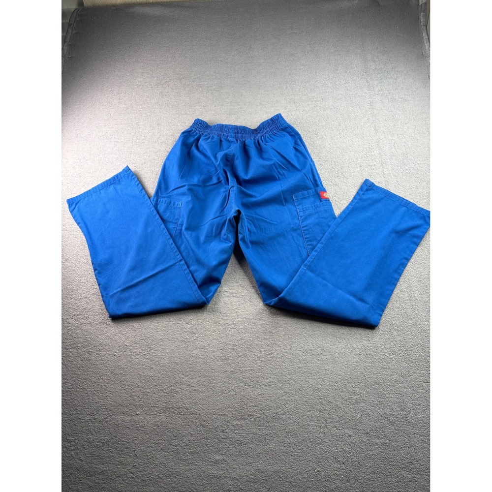 Dickies Royal Blue Cargo Scrub Pants Elastic Waist Straight Leg 86106 Small S - Picture 10 of 12